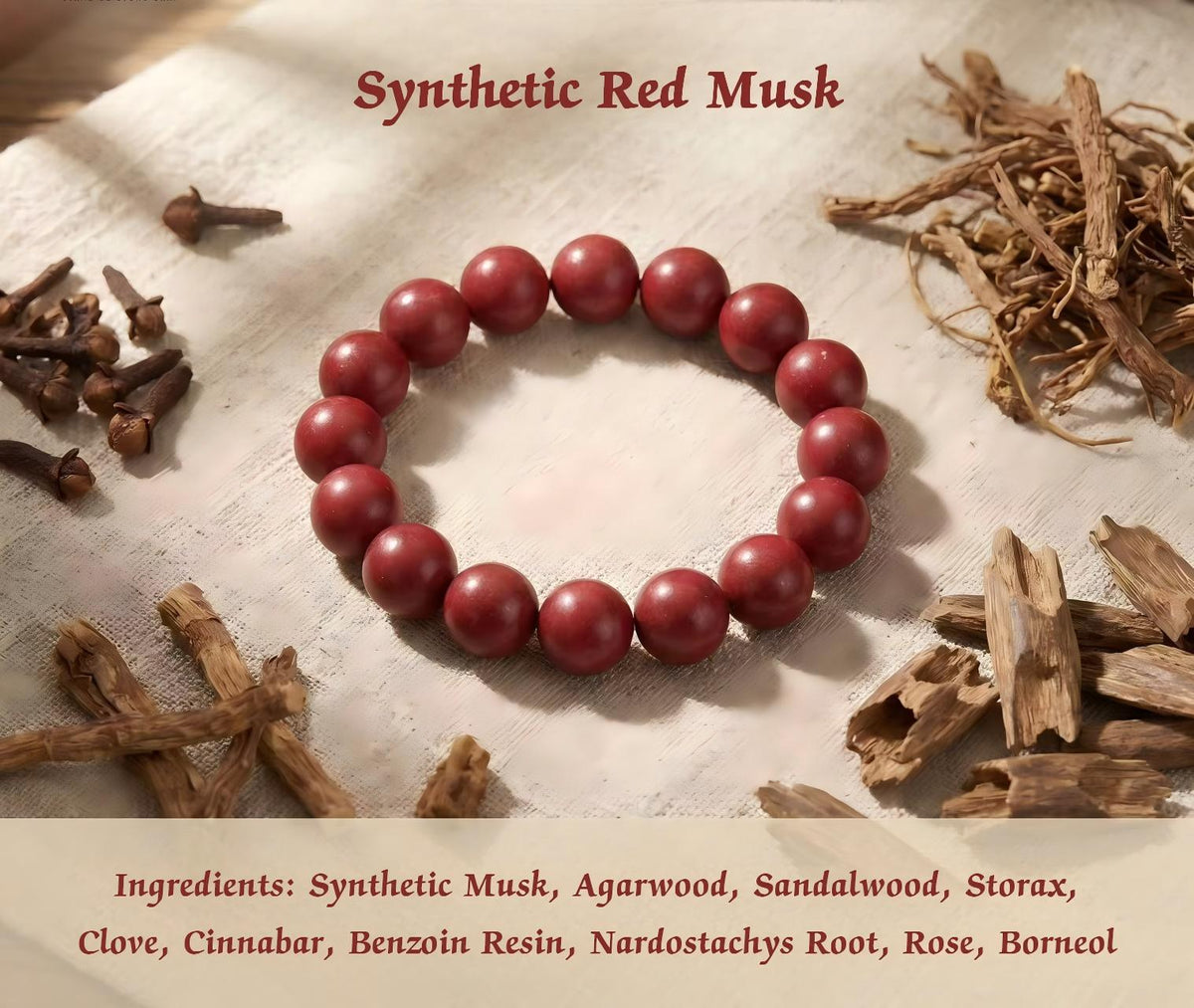 Traditional Chinese Herbal Incense Beads, Natural Handcrafted Aroma Bracelet