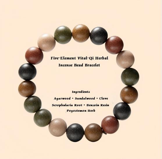 Traditional Chinese Herbal Incense Beads, Natural Handcrafted Aroma Bracelet