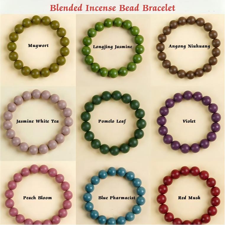 Traditional Chinese Herbal Incense Beads, Natural Handcrafted Aroma Bracelet