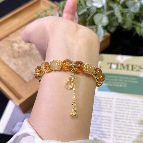 Citrine Bracelet with Gourd Charm