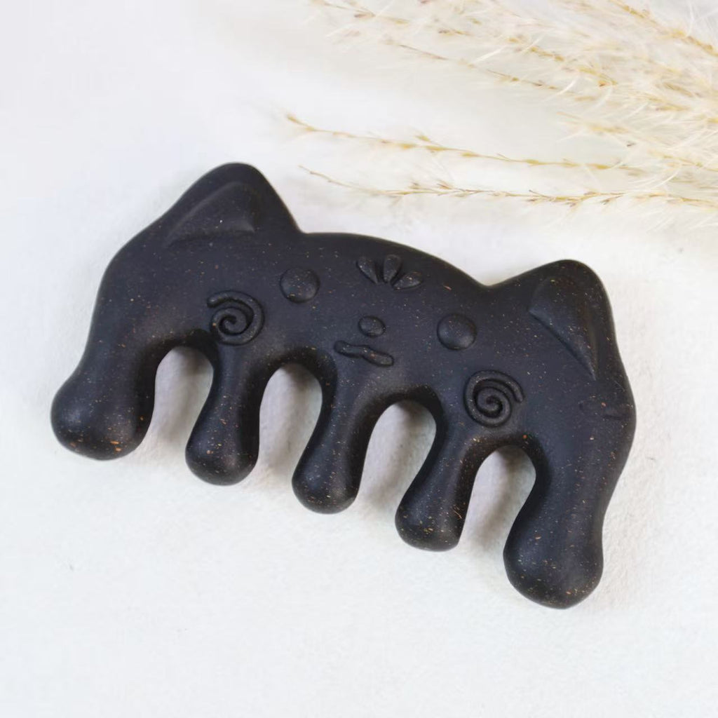 Black Cat Shape Meridian Massage Comb