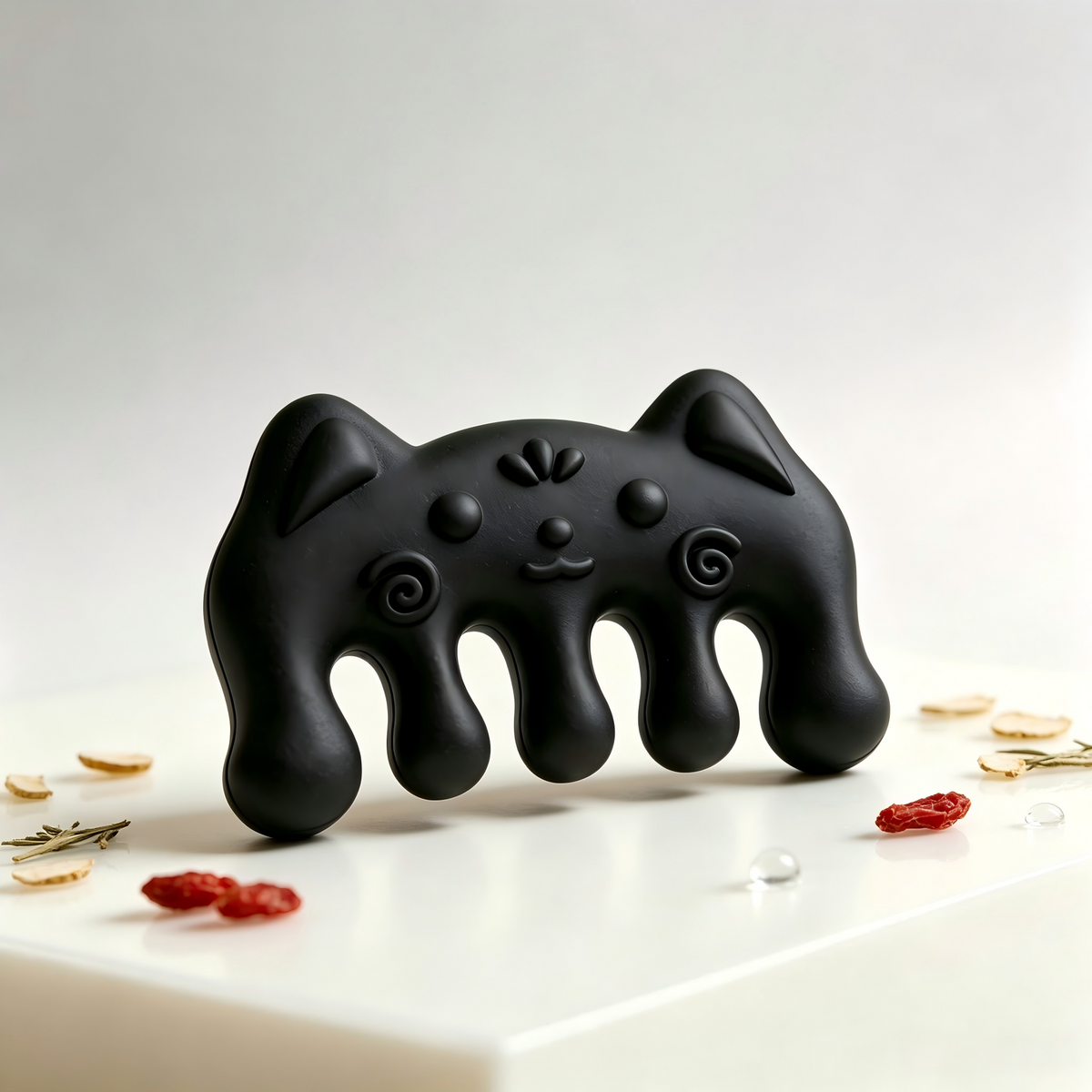 Black Cat Shape Meridian Massage Comb