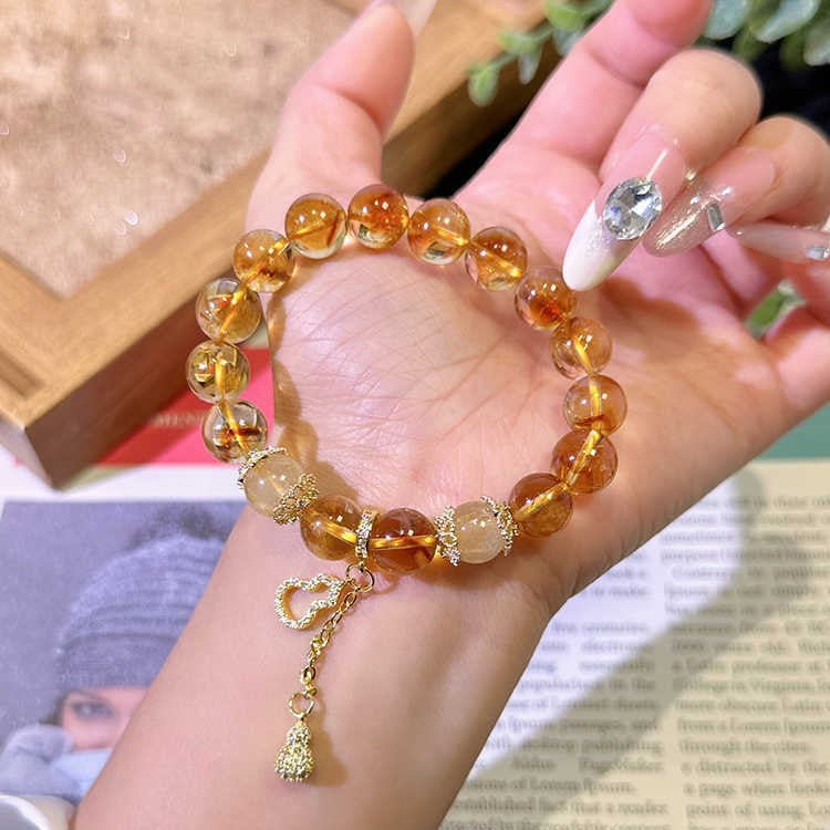 Citrine Bracelet with Gourd Charm