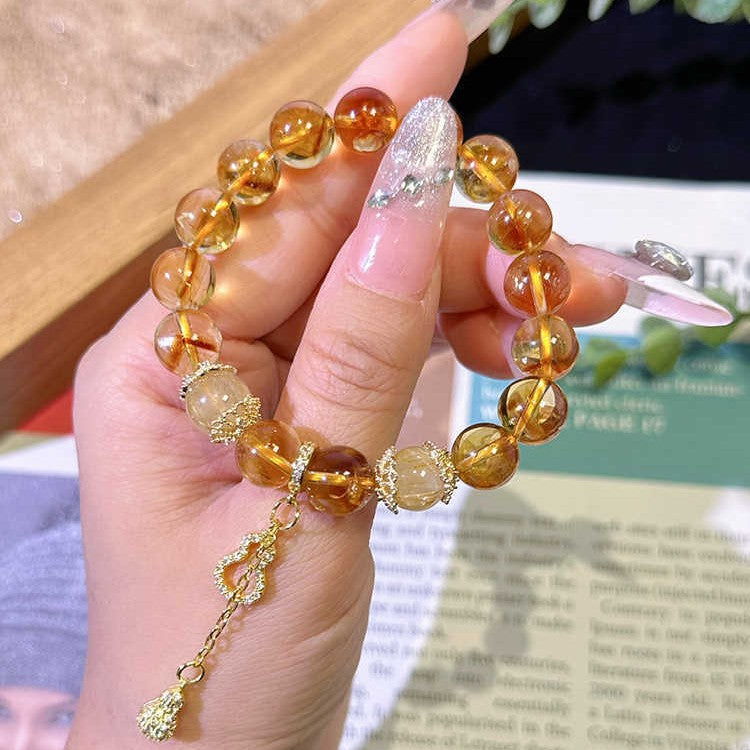 Citrine Bracelet with Gourd Charm
