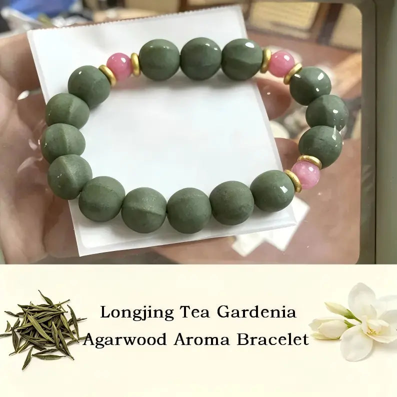 Longjing Tea Gardenia Agarwood Aroma Bracelet 