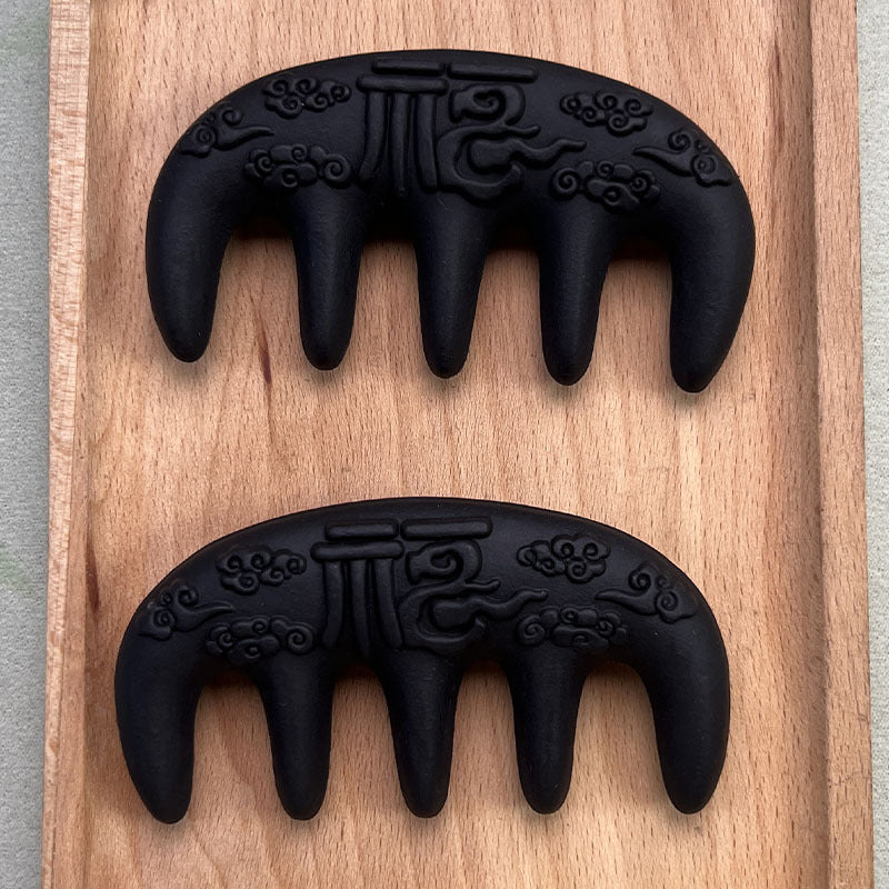 Fu & Cloud Carved Natural Herb Meridian Comb