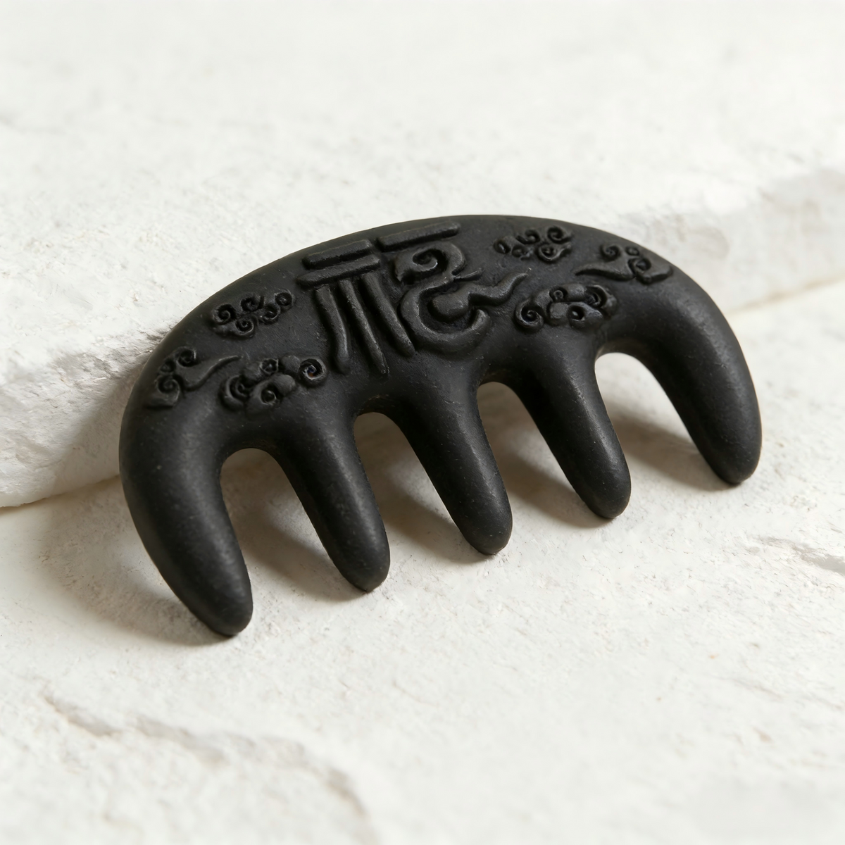 Fu & Cloud Carved Natural Herb Meridian Comb