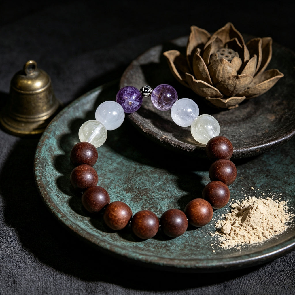 Oriental Crystal Botanical Incense Bead Bracelet